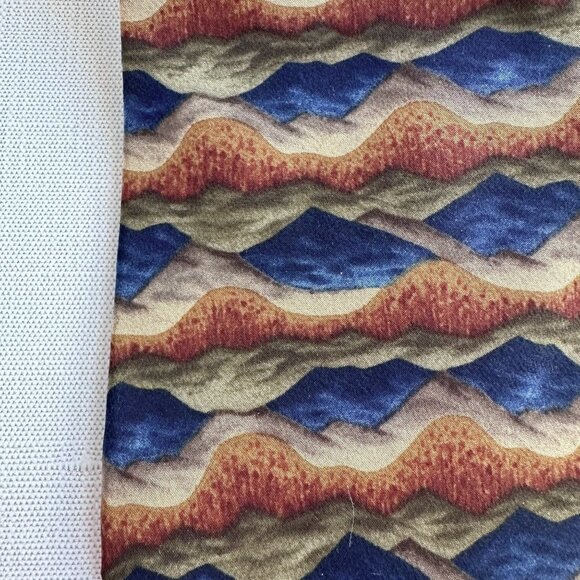 Jerry Garcia Silk Tie, 1990s Abstract Art Print Blue Brown Necktie, 100% Silk - Picture 7 of 9
